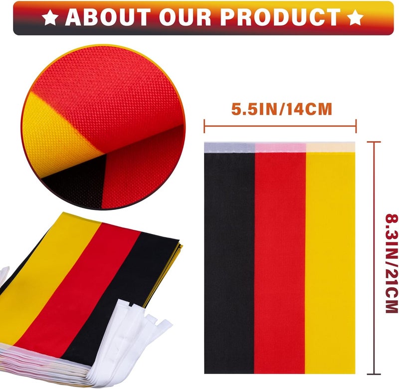 MVPRING Germany String Flag Pennant Banner, Small Mini German Flags Bunting Banner, German Unity Day National Country Decoration for School, Party, Sports Events, Patriotic Festival, 33 Feet 30 Flags - Image 3